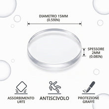 Carica l'immagine nel visualizzatore di Gallery, 80 Gommini Antiscivolo Adesivi per Vetro, 15mm x 2mm Distanziatori Trasparenti in PVC per Tavoli e Mobili, Paracolpi Ade