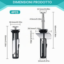Carica l'immagine nel visualizzatore di Gallery, Nuovo Kit di Bulloni per Sedile WC 4 Pezzi, Universale Lungo