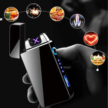 Carica l'immagine nel visualizzatore di Gallery, Idee Regalo per Papà, Regali Festa del Papà, Accendino Elettrico, USB Accendino Elettronico Touchscreen Antivento Senza Fiamma Accendino Ricaricabile Accendino, Regali Uomini, Papà, Lui