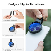Carica l'immagine nel visualizzatore di Gallery, K&amp;F CONCEPT 52mm Clip-on Filtro Polarizzatore CPL Circolare per Cellulari