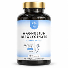 Carica l'immagine nel visualizzatore di Gallery, Magnesio Bisglicinato 2250 mg + Vitamina B6 e D3. 150 Compresse per 5 Mesi