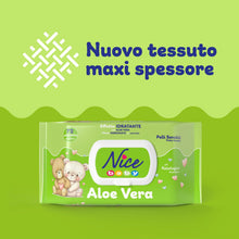 Carica l'immagine nel visualizzatore di Gallery, Nice Baby Aloe Vera Salviette per Cambio Pannolino, con Aloe Vera ad Effetto Idratante sulla Pelle, Dermatologicamente T