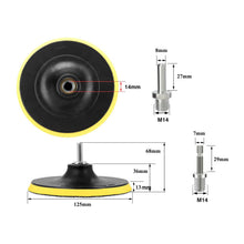 Carica l'immagine nel visualizzatore di Gallery, Platorello Abrasivo 125mm Adattatore M14 Platorelli per Lucidatrici