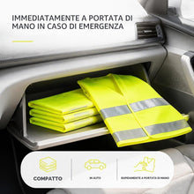 Carica l'immagine nel visualizzatore di Gallery, 2X Gilet di Sicurezza Auto 2027 Giallo ISO20471 – Gilet Riflettenti Alta visibilità Neon per Veicoli, Auto e Camion – Ac