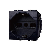 Carica l'immagine nel visualizzatore di Gallery, Presa Schuko 2P+T 16A Colore Nero Compatibile Con Bticino Living International/LIGHT