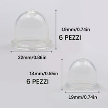 Carica l'immagine nel visualizzatore di Gallery, CATELL 12Pcs Pompetta Benzina Decespugliatore 19mm e 22mm Primer Bulb Pump Bianco Trasparente Carburatore Primer Pompa B