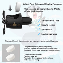 Carica l'immagine nel visualizzatore di Gallery, URAQT Car Aromaterapia Diffusore, Diffusore Profumo Auto, Clip per Deodorante per Auto con 2 Compresse per Aromaterapia,