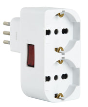 Carica l'immagine nel visualizzatore di Gallery, Electraline 71948 Adattatore Doppio Salvaspazio due Posti frontali P40 polivalenti (10/16A + Schuko tedesca), Spina picc