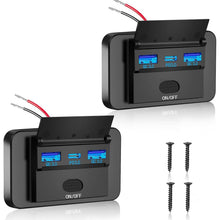 Carica l'immagine nel visualizzatore di Gallery, Presa USB 12V, 72W - Caricatore Triplo Porta con Ricarica Rapida Simultanea (2xQC3.0 + PD), Interruttore On/Off, Presa U
