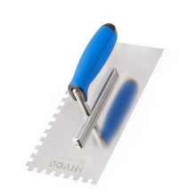 Carica l'immagine nel visualizzatore di Gallery, Mivos Cazzuola dentata 8 x 8, in acciaio inox, dentata, 270 x 130, con impugnatura morbida, spatola per capelli antirugg