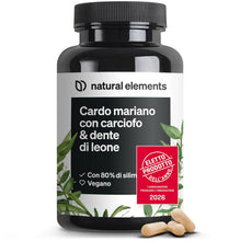 Carica l'immagine nel visualizzatore di Gallery, Cardo Mariano, Carciofo e Tarassaco (Dente di Leone), 120 Capsule, Integratore con Silimarina, Disintossicazione del feg