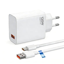 Carica l'immagine nel visualizzatore di Gallery, Caricabatteria rapida 120W USB Adattatore,compatibile con Xiaomi