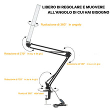 Carica l'immagine nel visualizzatore di Gallery, Lampada LED da Scrivania con Clip - Cura degli Occhi 3 Modalità di Luce x 10 Livelli di Luminosità lampada da tavolo - N