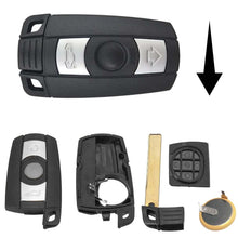 Carica l'immagine nel visualizzatore di Gallery, Telecomando chiave auto, custodia con 2 batterie LIR2025, cover compatibile per BMW Serie 1, 3, 5, 6, X1, X5