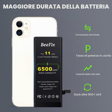 Carica l'immagine nel visualizzatore di Gallery, Batteria 6500mAh per iPhone 11: compatibile con A2111 A2221 A2223
