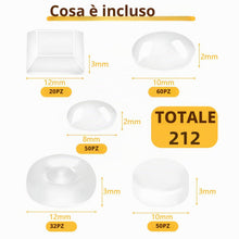 Carica l'immagine nel visualizzatore di Gallery, Gommini Silicone 212 Pezzi, Paracolpi Adesivi Ammortizzatore di Colpi