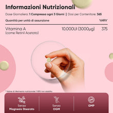Carica l'immagine nel visualizzatore di Gallery, Vitamina A, 365 Compresse Vegane, (1+ Anno), Vit A come Retinil Acetato