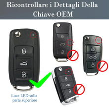 Carica l'immagine nel visualizzatore di Gallery, SUPALAND Guscio Chiave di Ricambio a 3 Tasti Per Telecomando Auto Con Lama Compatibile con VW Polo Golf Eos MK6 Beetle P