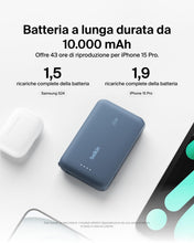 Carica l'immagine nel visualizzatore di Gallery, Belkin BoostCharge Power Bank 10000mAh con Cavo USB-C Integrato - Blu