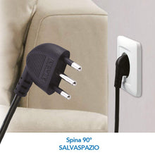 Carica l'immagine nel visualizzatore di Gallery, Electraline 62073 Multipresa 4 posti polivalenti (schuko + 10/16A) con Interruttore-Cavo 1,5 m Nero