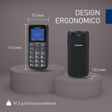 Carica l'immagine nel visualizzatore di Gallery, Panasonic KX-TU110 sbloccato, 0GB, Cellulare Facilitato, Ampio Display a Colori, Dual SIM, Chiamate Prioritarie a Mani L
