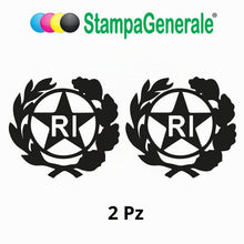 Carica l'immagine nel visualizzatore di Gallery, StampaGenerale® - Kit Adesivi per Targa Auto 2Pz Bollino Logo RI + 4Pz Adesivo Europa in PVC Resistente e Impermeabile F