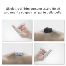Carica l'immagine nel visualizzatore di Gallery, iStim 16 Elettrodi Neri TENS autoadesivi 5x5 cm – Super Morbidi e Riutilizzabili, Compatibili con Dispositivi TENS/EMS, 