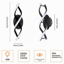 Carica l'immagine nel visualizzatore di Gallery, DELIPOP Applique da Parete Interno LED 16 W 1800LM 3000K, Nero