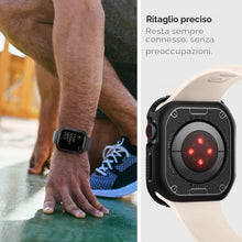 Carica l'immagine nel visualizzatore di Gallery, Spigen Cover Rugged Armor Compatibile con Apple Watch Series per 9/8/7 (41mm), 6/SE/5/4 (40mm) e 3/2/1 (38mm) - Nero