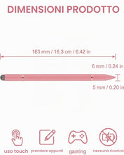Carica l'immagine nel visualizzatore di Gallery, Penna Touch Screen 3 in 1 Universale 1pz Rosa, Penna per Tablet iPad/Samsung/Android/iOS, Alta Precisione con Punta Sost