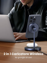 Carica l'immagine nel visualizzatore di Gallery, UGREEN Zapix Caricatore Wireless MagSafe 2 in 1 Stazione di Ricarica Rapida