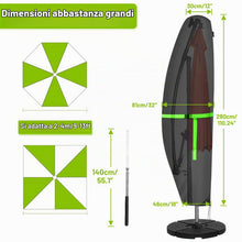 Carica l'immagine nel visualizzatore di Gallery, GEMITTO Copertura Protettiva per Ombrellone (Diametro 2-4 m) da Giardino Impermeabile, con Cerniera Impermeabile (280 x3
