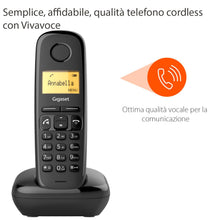 Carica l'immagine nel visualizzatore di Gallery, Gigaset A270 Telefono Cordless con Vivavoce, Display Grafico, Nero