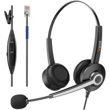 Carica l'immagine nel visualizzatore di Gallery, Wantek Cisco - Cuffie per telefono con microfono, attenuazione del rumore e interruttore mute, RJ9, compatibili con tele