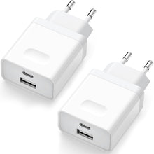 Carica l'immagine nel visualizzatore di Gallery, 2Pcs Caricatore USB C, Presa 20W Replacement for iPhone 16 15 14 13 12 11 Pro Max SE XS XR 8 7 6S Plus Mini SE,Galaxy, A