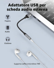 Carica l'immagine nel visualizzatore di Gallery, Adattatore audio da USB a jack da 3,5 mm per Cuffie, PC, PS4/PS, Linux