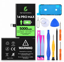 Carica l'immagine nel visualizzatore di Gallery, LL TRADER Batteria per iPhone 14 Pro Max, 5000mAh e Kit di Riparazione