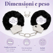 Carica l'immagine nel visualizzatore di Gallery, EBHO Manette per Coppia Giocattolo con Peluche Nero,Manette,Accessorio per Costume di Polizia e Sicurezza,Donna,Infermie