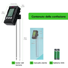 Carica l'immagine nel visualizzatore di Gallery, Wigearss Misuratore pH per Terreno 6 in 1, Tester Digitale per Piante, Nero