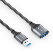 Carica l'immagine nel visualizzatore di Gallery, Sonero® Cavo dati da USB-A a USB-A, cavo di prolunga, cavo USB tipo A, USB 3.0, 5 GB/s, grigio siderale/nero, 0,50 m