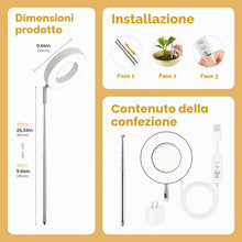 Carica l'immagine nel visualizzatore di Gallery, Bamworld Luce di Crescita LED per Piante da Interno, Lampada ad Anello a Spettro Completo 380-800nm, Inserimento nel Vas