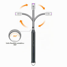 Carica l'immagine nel visualizzatore di Gallery, Gvolatee Accendino Elettrico, Accendini USB Ricaricabile，360° Flessibile Accendigas Elettrico Cucina Accendino Lungo Ant