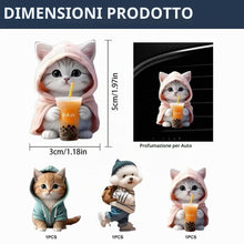 Carica l'immagine nel visualizzatore di Gallery, 3 Deodoranti per auto a forma di gatto, clip per bocchetta di ventilazione, diffusore per auto, diffusore per aromaterap
