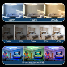 Carica l'immagine nel visualizzatore di Gallery, HOTUT Plafoniera LED Soffitto con RGB, Lampada con Telecomando e Controllo APP, Plafoniera Led Soffitto 24W, Plafoniera 