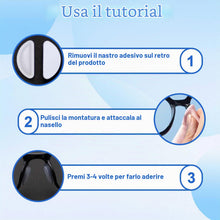 Carica l'immagine nel visualizzatore di Gallery, Naselli per occhiali - 20 paia (10 trasparenti, 10 neri) - Cuscinetto in morbido silicone, design ad airbag, autoadesivi