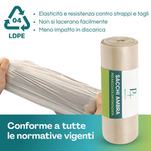Carica l'immagine nel visualizzatore di Gallery, VIRSUS 30 Sacchi Trasparenti per Spazzatura Resistenti Rotoli Ambra 90x120 120 Litri