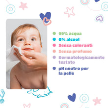 Carica l'immagine nel visualizzatore di Gallery, Kindii Pure Water 99% Salviette neonato, senza profumo, 60 pezzi