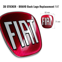 Carica l'immagine nel visualizzatore di Gallery, Fiat Adesivo Autovettura 3D Ricambio Logo per Bravo Posteriore, Rosso
