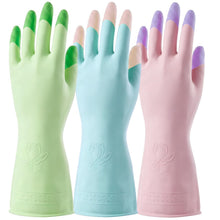 Carica l'immagine nel visualizzatore di Gallery, Guanti Pulizia Casa Riutilizzabili, Guanti Lavapiatti In Gomma, Dishwashing Cleaning Gloves, Antiscivolo Impermeabile Pe