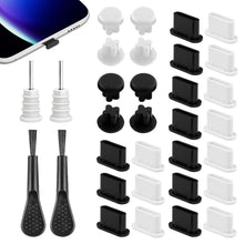 Carica l'immagine nel visualizzatore di Gallery, 20 pezzi Tappo USB C Set,Bianco e nero *10,Tappino USB Type C,Tappi Telefono Antipolvere, Tappi usb c,Compatibile Tappo 